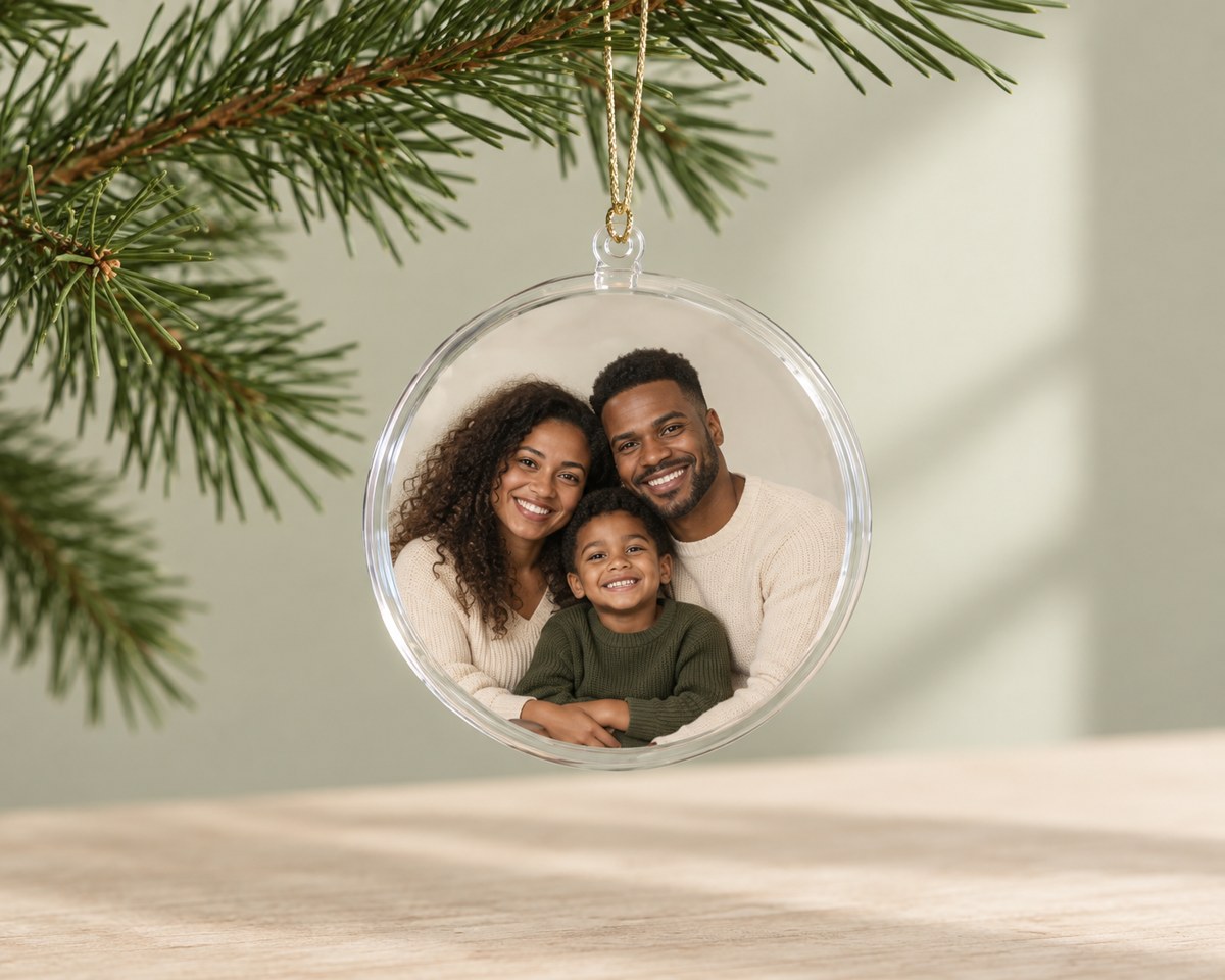 Bola de Natal com Foto em Acrílico